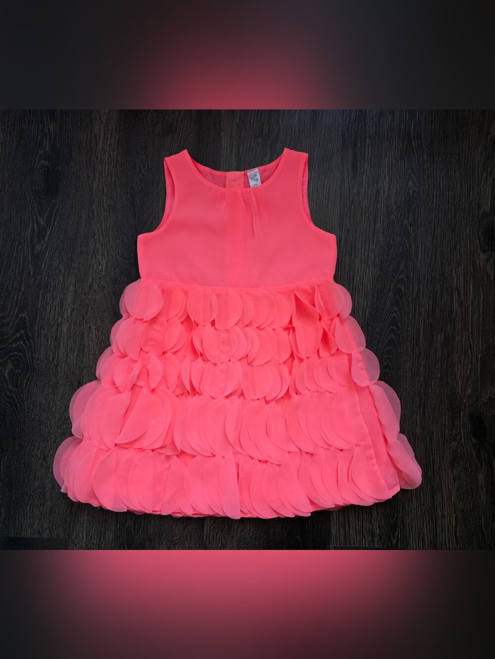 Cherokee neon coral pink special occasion dress